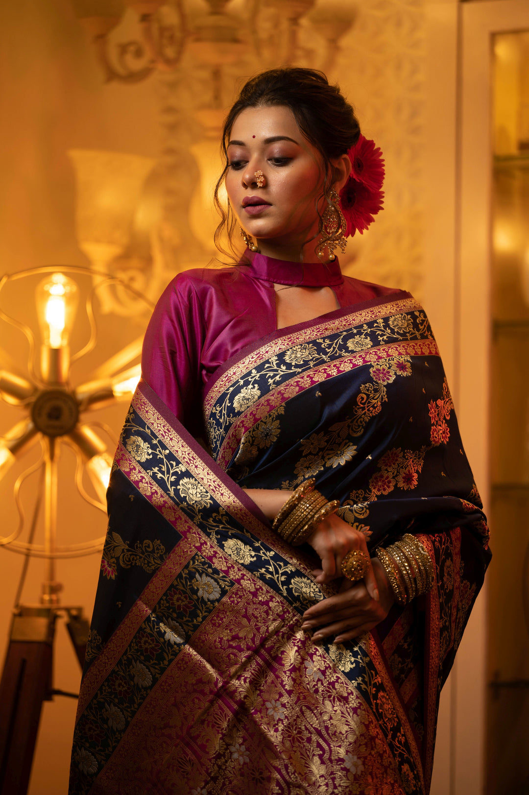 Breathtaking Banarasi Silk Saree with | Crafted for Timeless Elegance