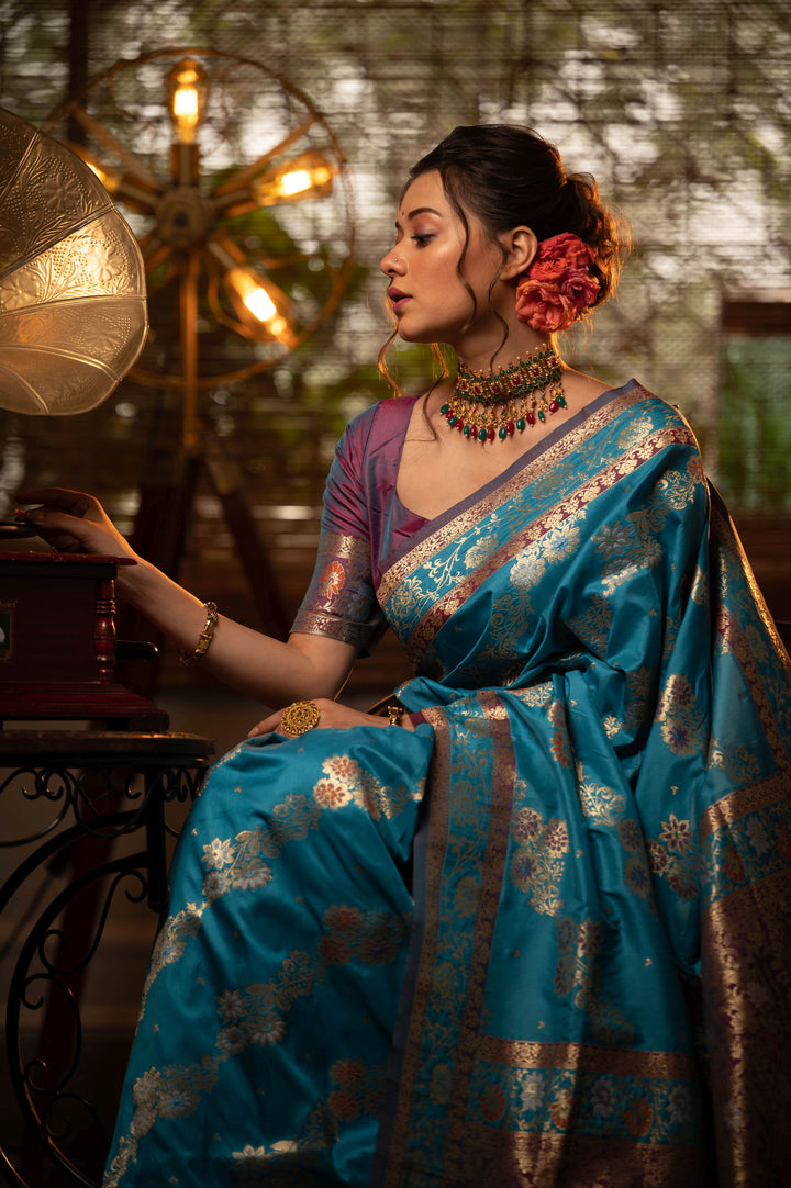 Breathtaking Banarasi Silk Saree with | Crafted for Timeless Elegance