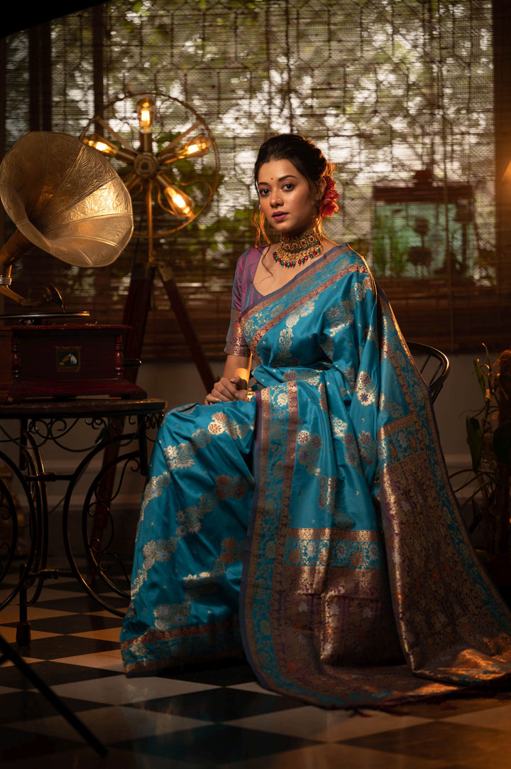 Breathtaking Banarasi Silk Saree with | Crafted for Timeless Elegance