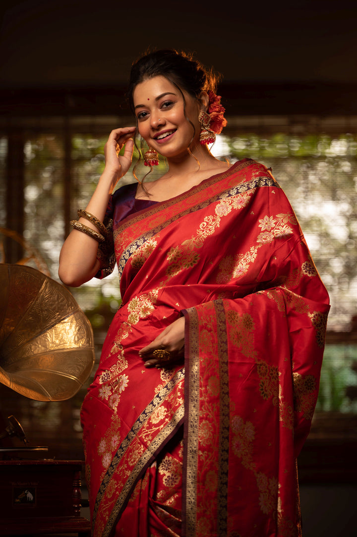 Breathtaking Banarasi Silk Saree with | Crafted for Timeless Elegance