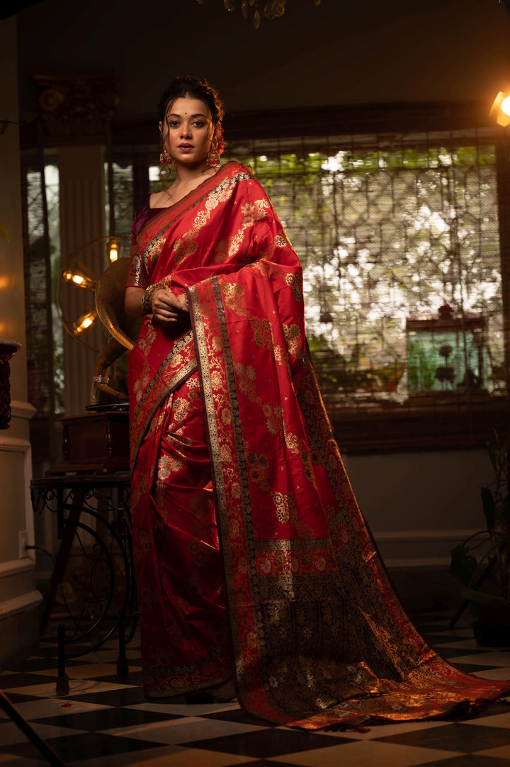 Breathtaking Banarasi Silk Saree with | Crafted for Timeless Elegance