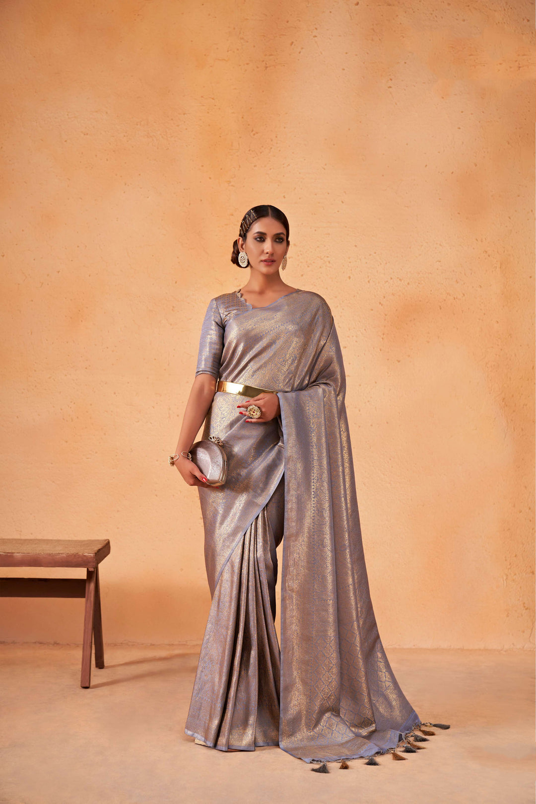 Exquisite Kanjivaram Silk Saree with | Crafted for Timeless Elegance