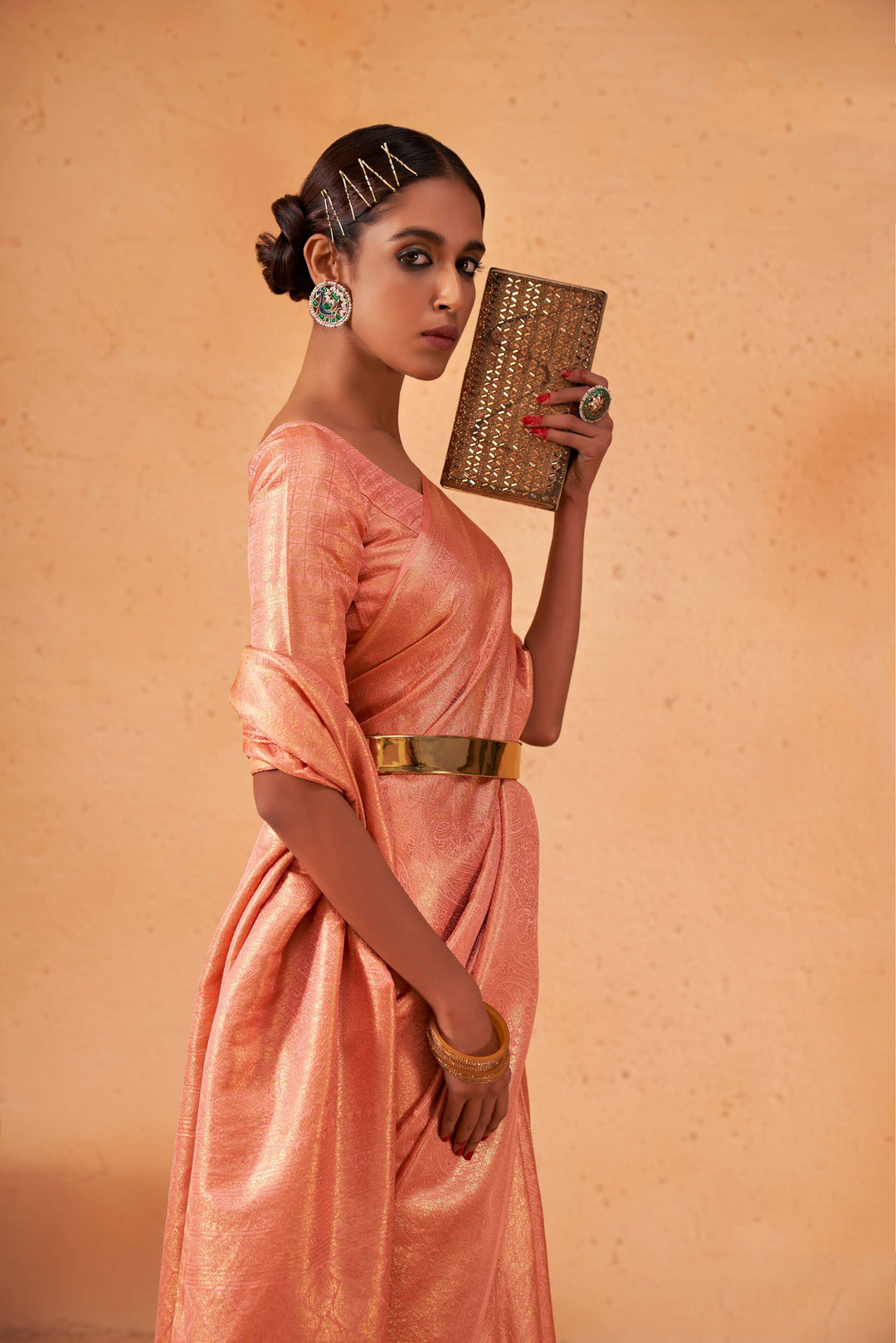 Exquisite Kanjivaram Silk Saree with | Crafted for Timeless Elegance