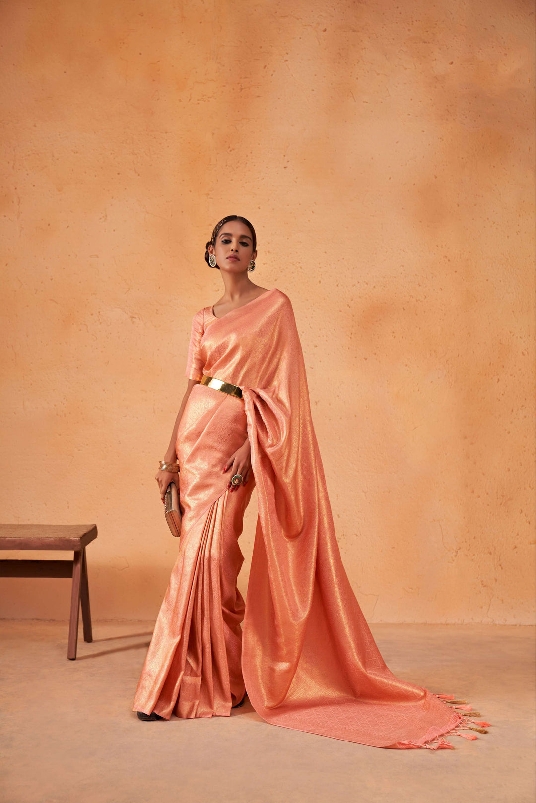 Exquisite Kanjivaram Silk Saree with | Crafted for Timeless Elegance