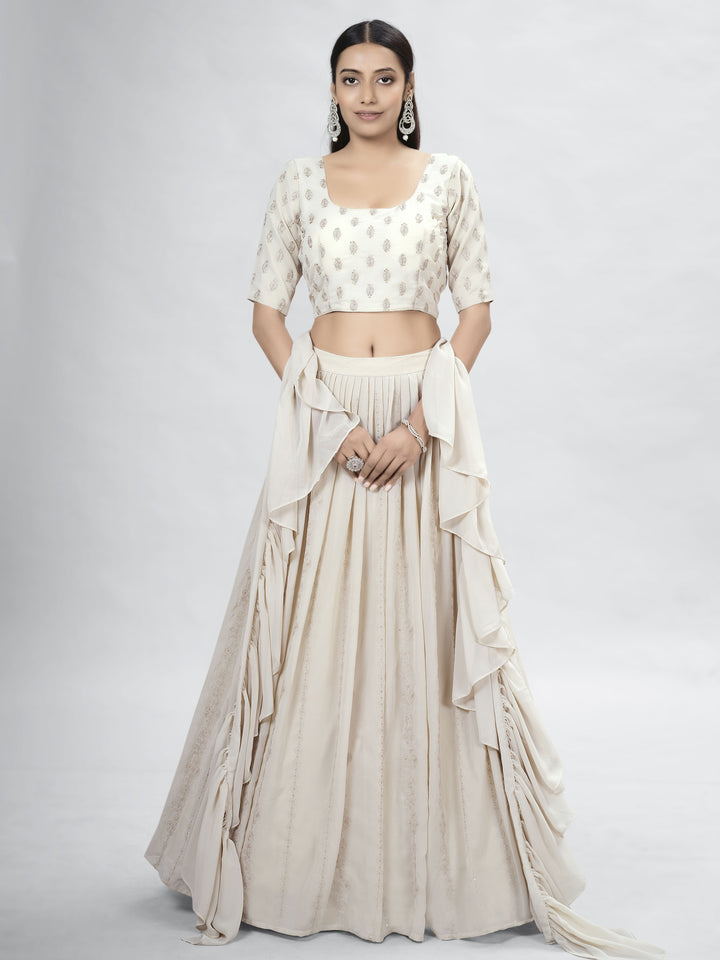 Gorgeous Beige Georgette Lehenga with Beige Dupatta | Unmatched Beauty for Grand Occasions