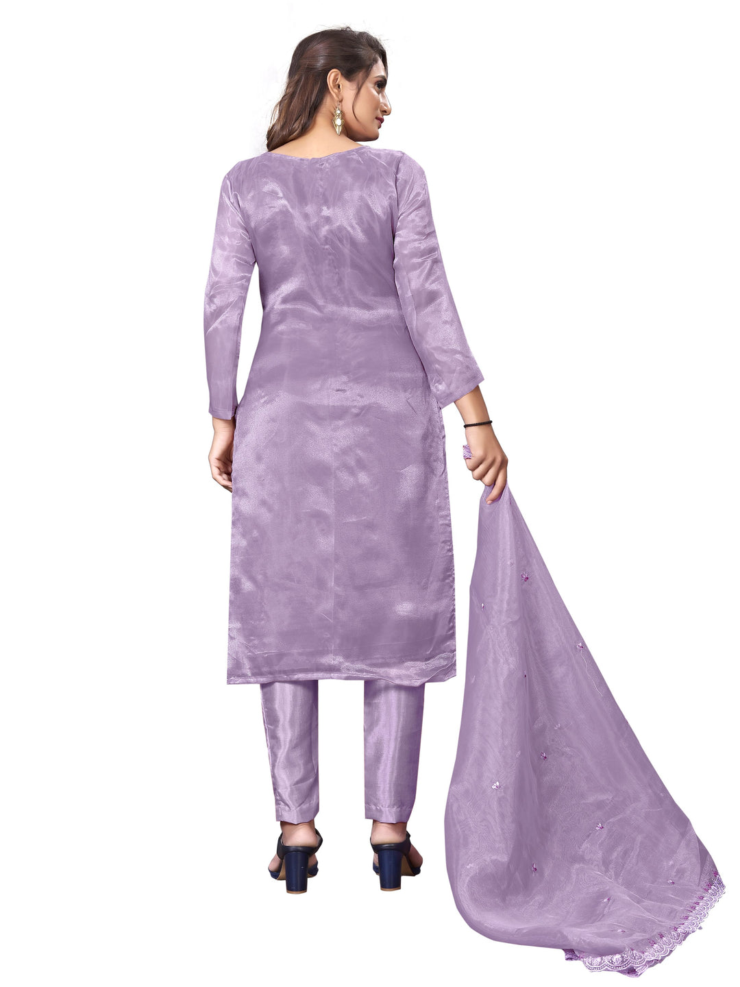 Designer Organza Kurtis Set with Sequins & Thread Work | Wedding & Festive