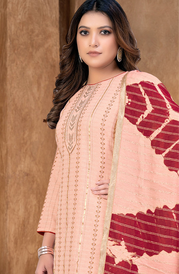 Designer Printed Salwar Kameez | Cembric-Cotton Top & Cotton Bottom | Wedding & Party Wear