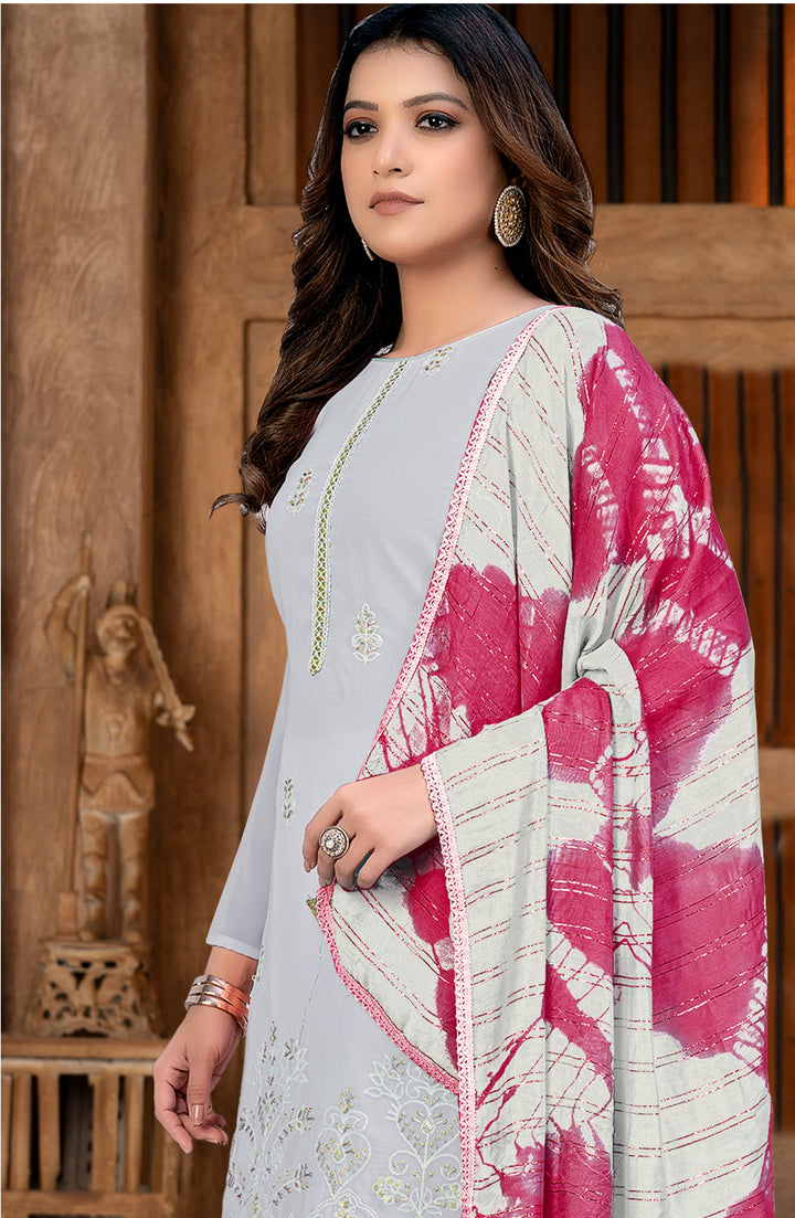 Designer-Printed Salwar Kameez | Elegant Georgette Top & Santoon Bottom