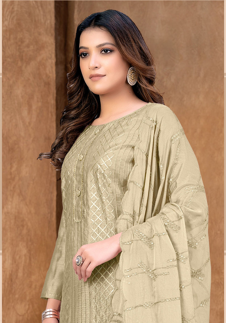 Designer Embroidered Salwar Kameez | Chanderi-Cotton & Santoon | Wedding & Festive Wear