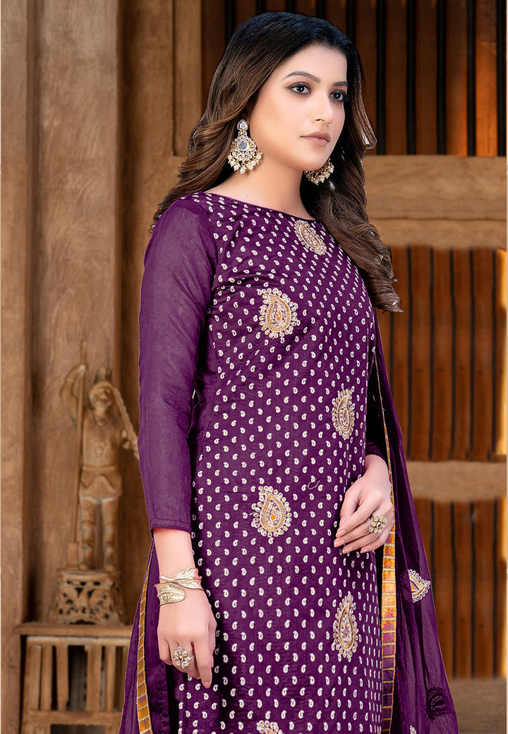 Designer Embroidered Salwar Kameez | Modal-Chanderi & Santoon Fabric