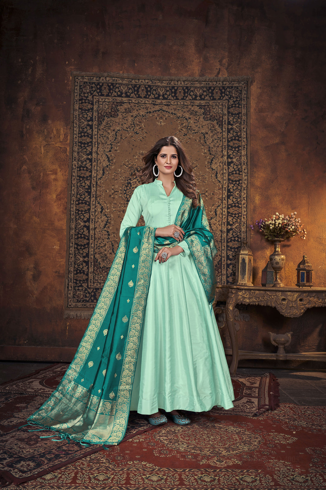 Art Silk Anarkali | Elegant Solid Wevon Jacquard | Perfect for Weddings & Parties