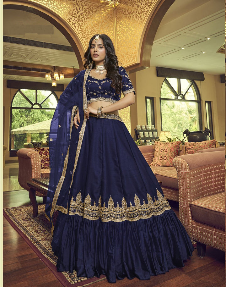 Silk Lehenga with Jari and Sequins | Elegant Bridal Wear for Special Events