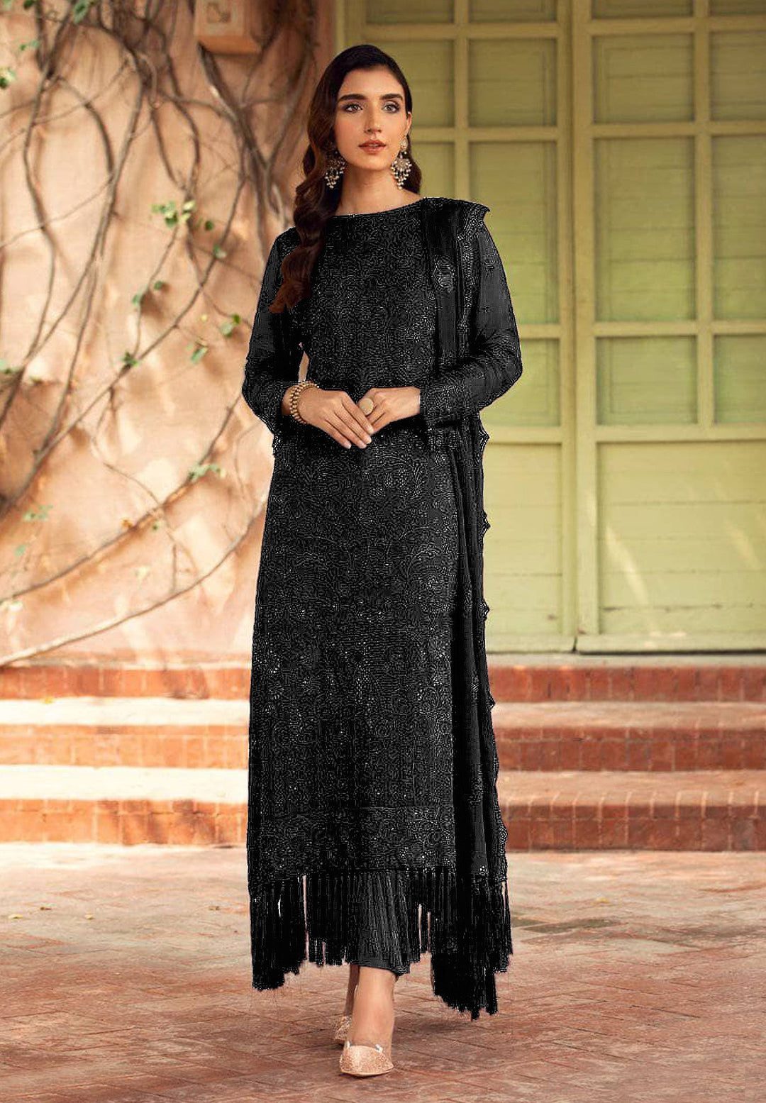 Designer Embroidered Salwar Kameez | Faux-Georgette & Santoon | Full-Sleeve