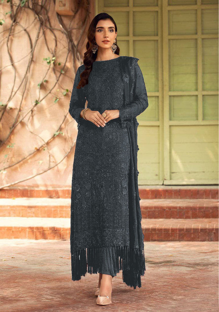 Designer Embroidered Salwar Kameez | Faux-Georgette & Santoon | Full-Sleeve