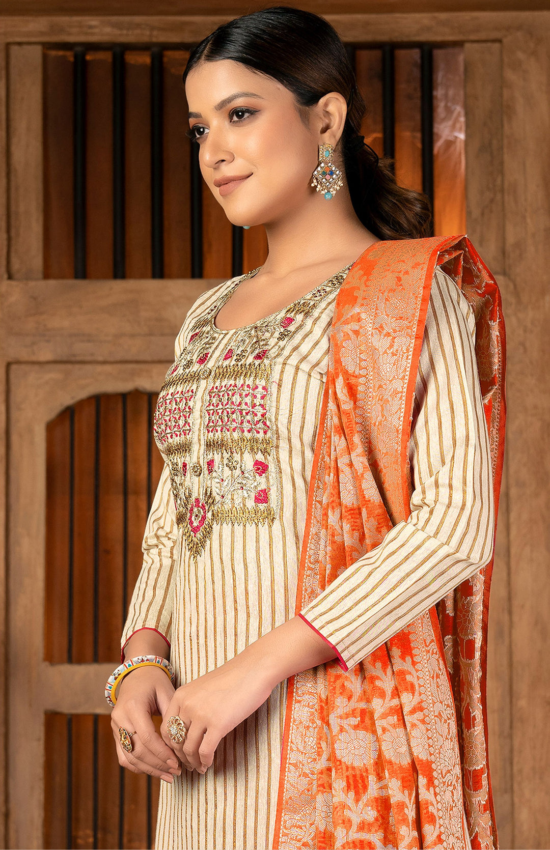 Elegant Salwar Kameez | Cambric Cotton Fabric | Wevon Designer Embroidery