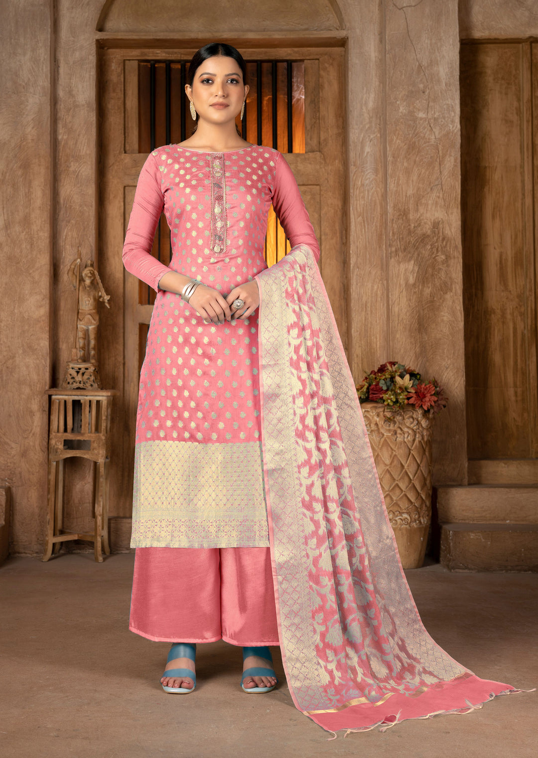 Banarasi Silk Salwar Kameez | Wevon Jacquard Designer for Festive Wear