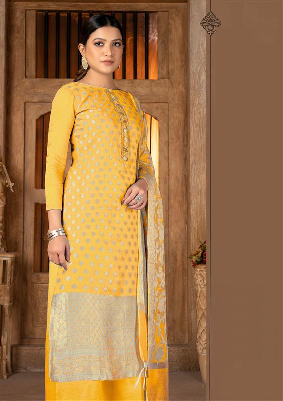 Banarasi Silk Salwar Kameez | Wevon Jacquard Designer for Festive Wear