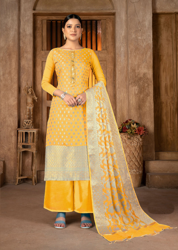 Banarasi Silk Salwar Kameez | Wevon Jacquard Designer for Festive Wear