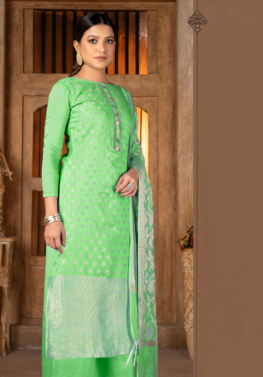 Banarasi Silk Salwar Kameez | Wevon Jacquard Designer for Festive Wear