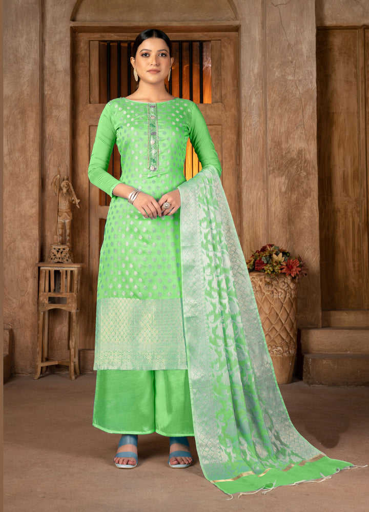 Banarasi Silk Salwar Kameez | Wevon Jacquard Designer for Festive Wear