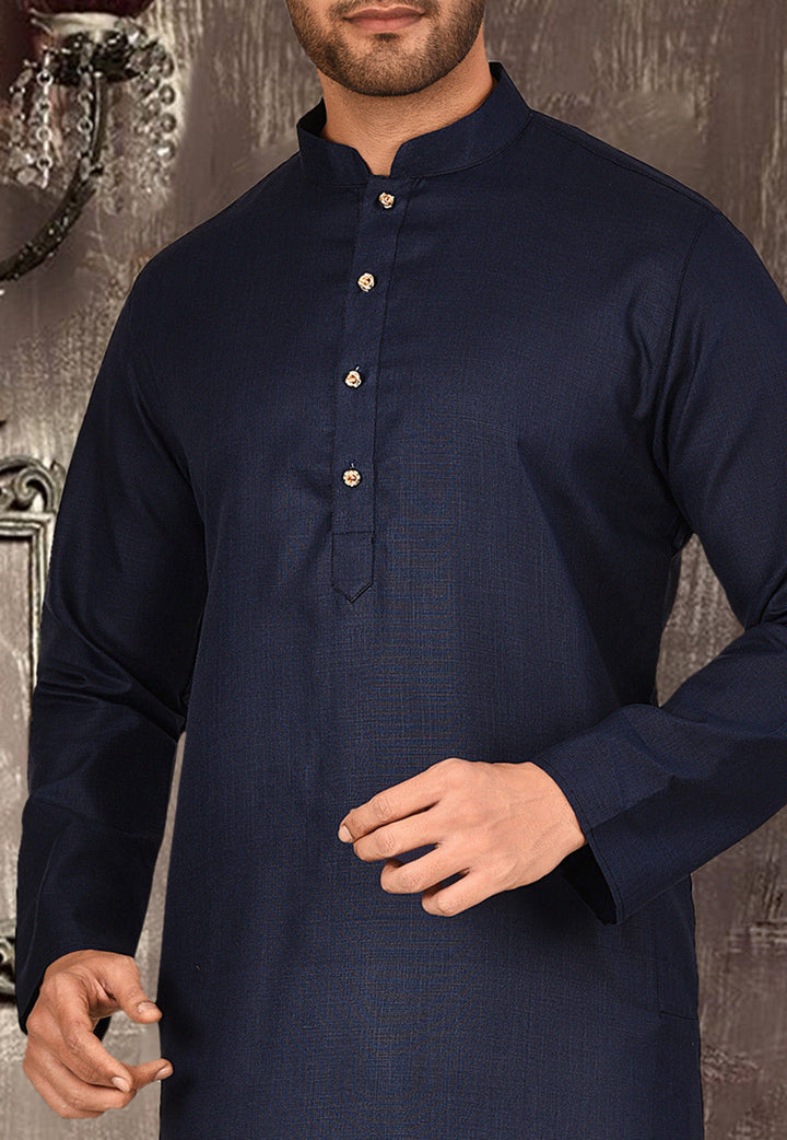 Cotton Kurta for Men | Festive Solid Kurta with Comfortable Churidar