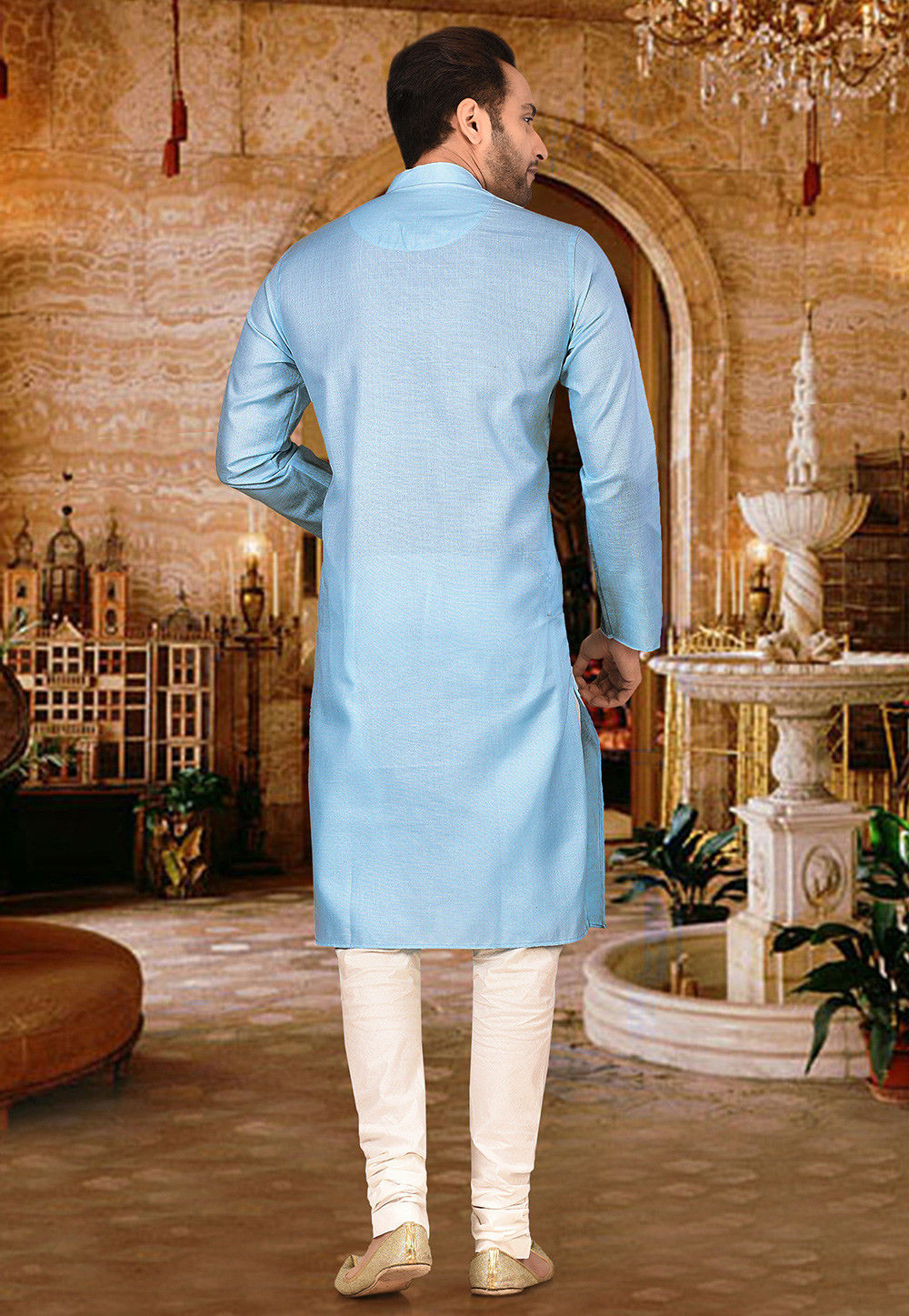 Cotton Kurta for Men | Festive Solid Kurta with Comfortable Churidar