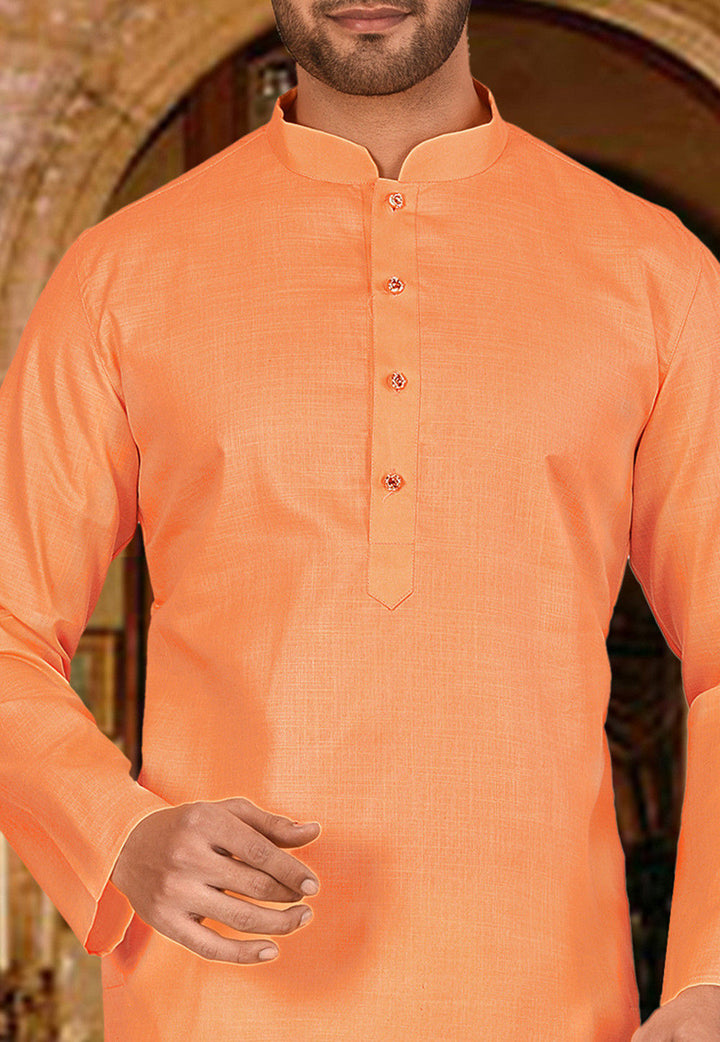 Cotton Kurta for Men | Festive Solid Kurta with Comfortable Churidar