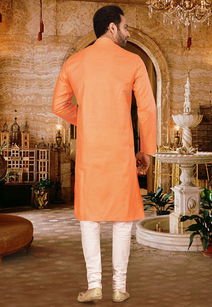 Cotton Kurta for Men | Festive Solid Kurta with Comfortable Churidar