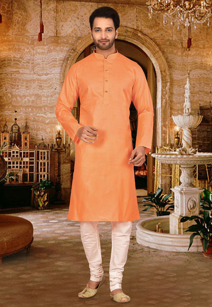 Cotton Kurta for Men | Festive Solid Kurta with Comfortable Churidar