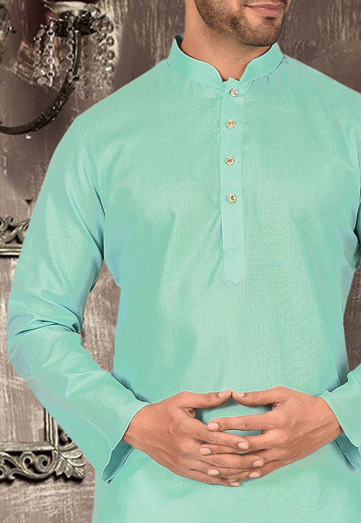 Cotton Kurta for Men | Festive Solid Kurta with Comfortable Churidar