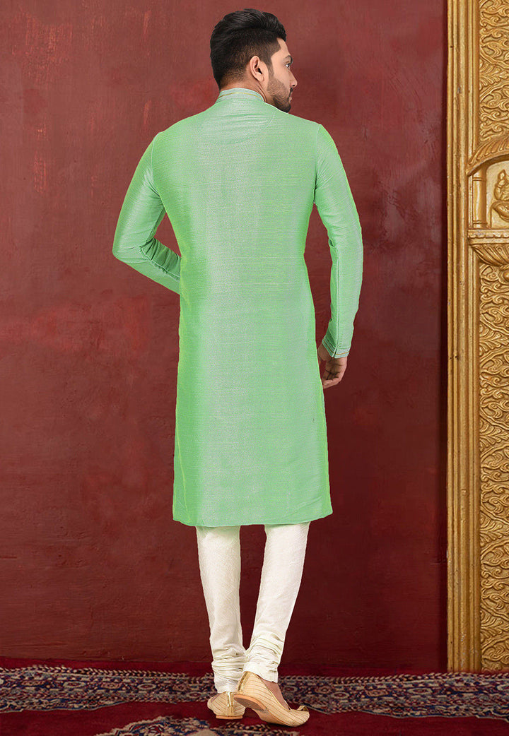 Royal Silk Mulberry Kurta Pajama Set | Jardosi & Resham Work Festive Wear