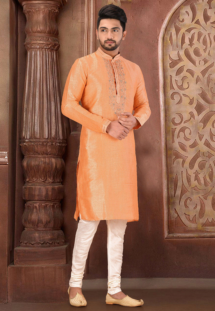 Royal Silk Mulberry Kurta Pajama Set | Jardosi & Resham Work Festive Wear