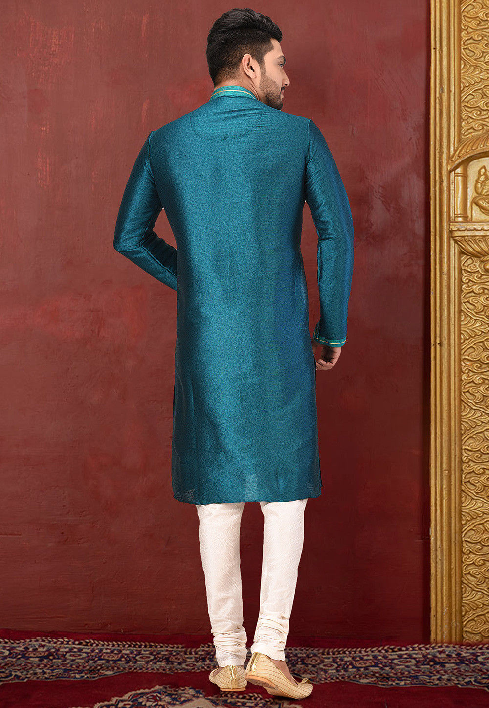 Royal Silk Mulberry Kurta Pajama Set | Jardosi & Resham Work Festive Wear