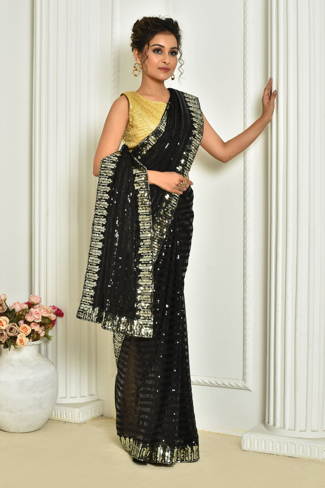 Breathtaking Georgette Saree with | Elegance Redefined for Weddings