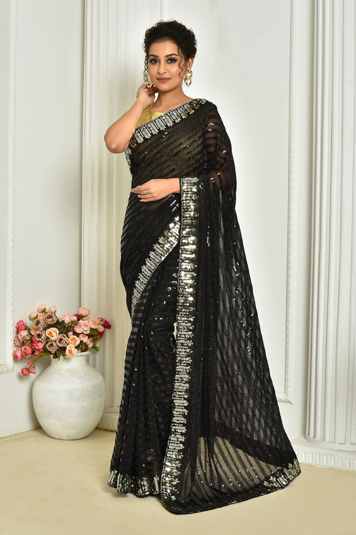 Breathtaking Georgette Saree with | Elegance Redefined for Weddings