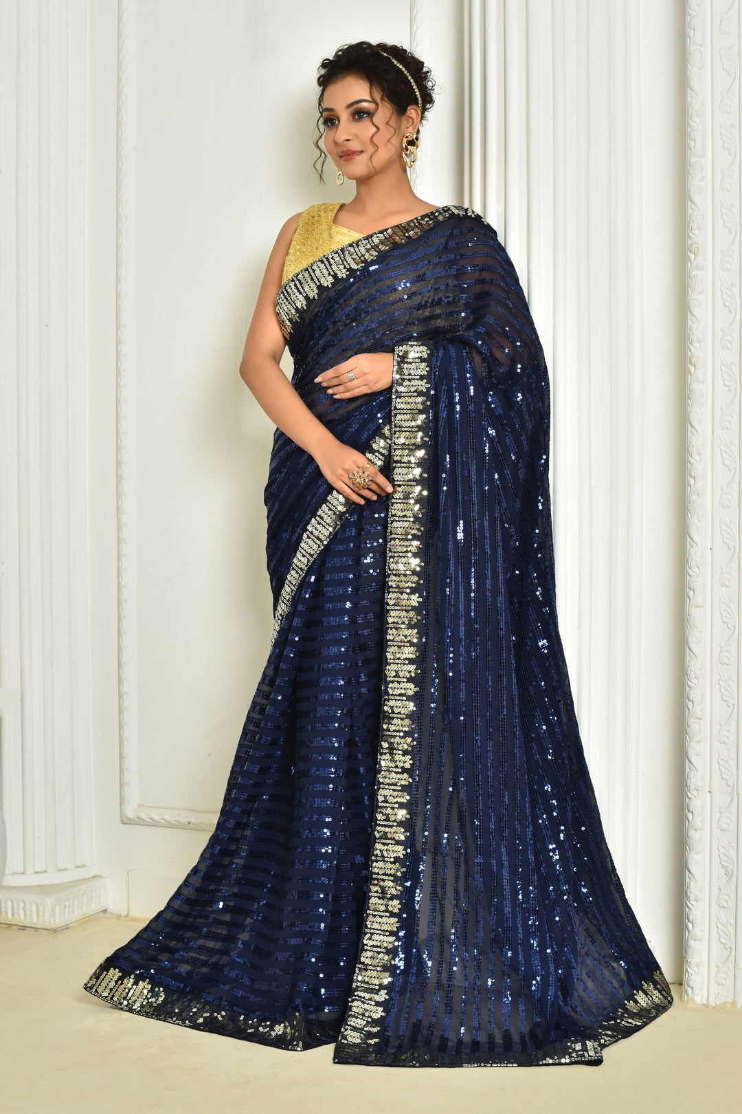 Breathtaking Georgette Saree with | Elegance Redefined for Weddings