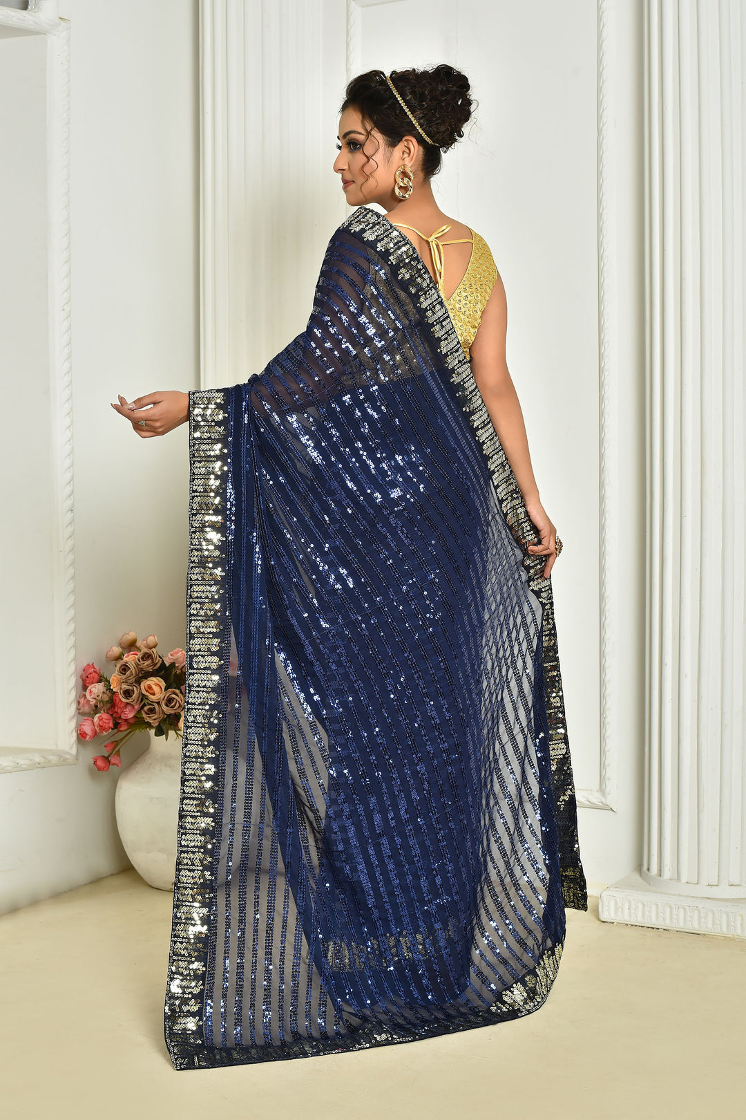 Breathtaking Georgette Saree with | Elegance Redefined for Weddings