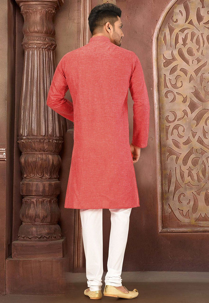 Cotton Plain Kurta Pajama Set | Slub Cotton Solid Festive Wear