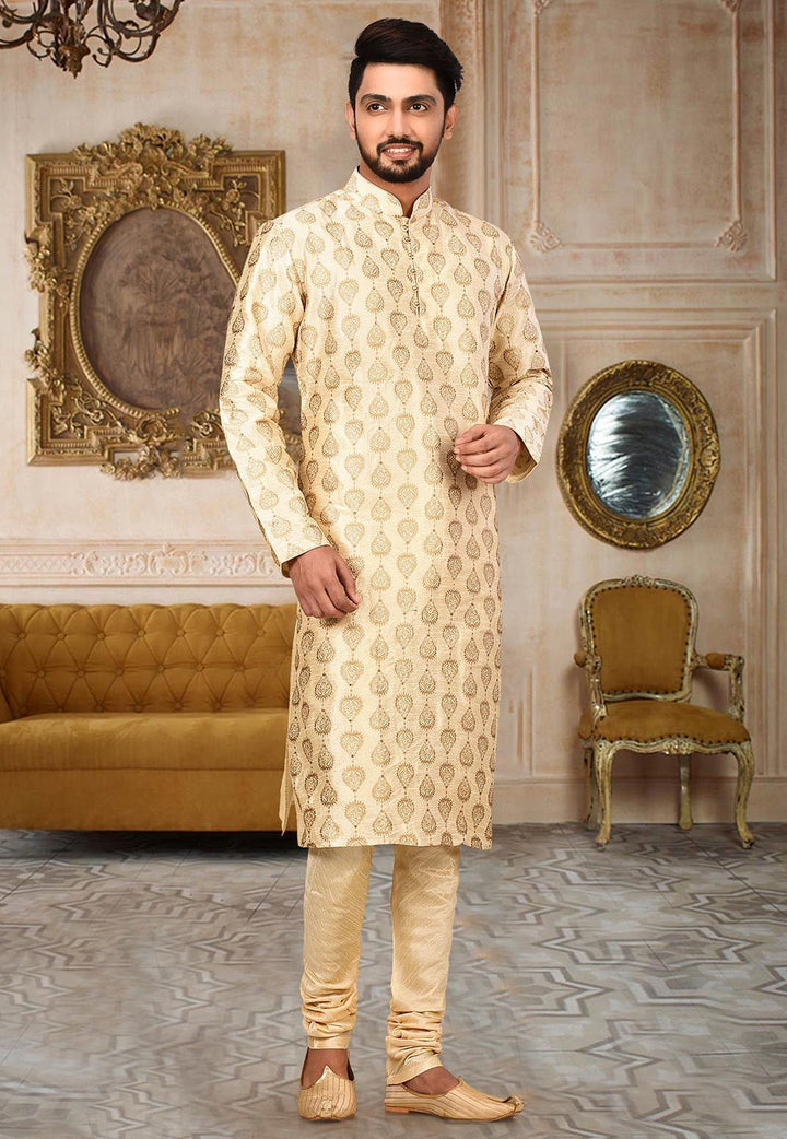 Embroidered Dupion Silk Kurta Set | Heavy Designer Work Festive Wear