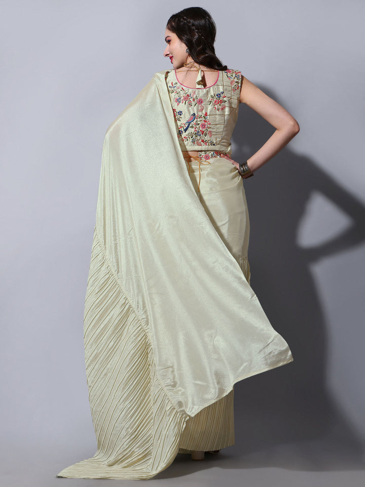 Charming Chinon Saree with | A Stylish and Sophisticated Choice