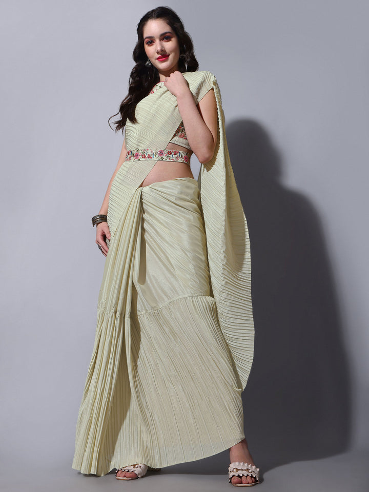 Charming Chinon Saree with | A Stylish and Sophisticated Choice