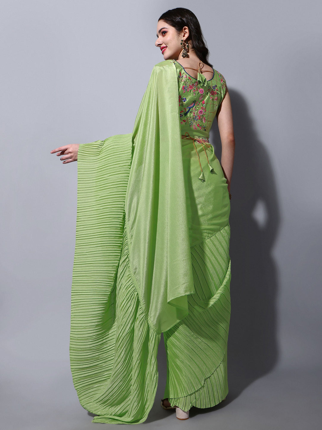 Charming Chinon Saree with | A Stylish and Sophisticated Choice