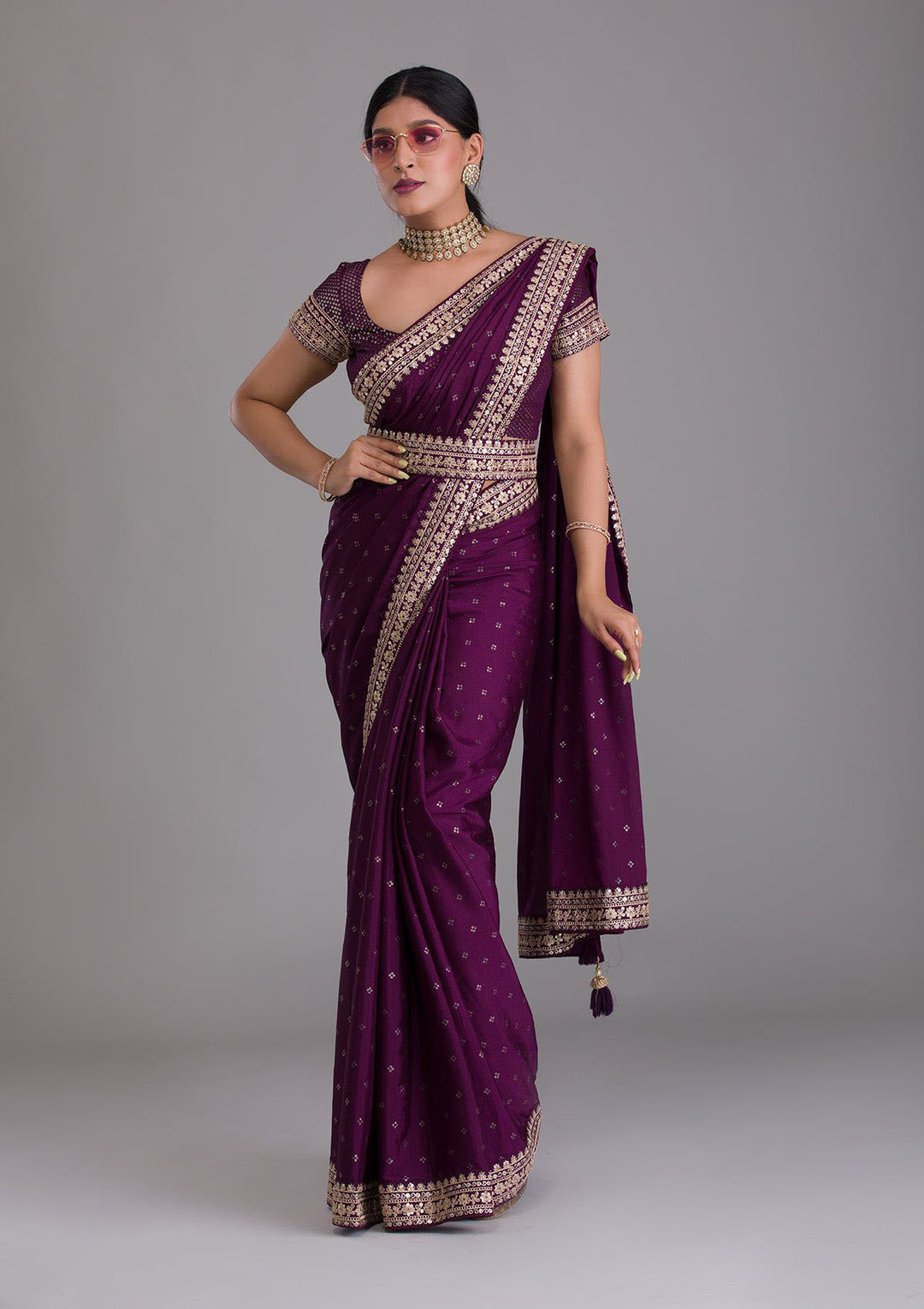 Art-Silk Saree with Sequins & Embroidery | Wedding & Festive Attire