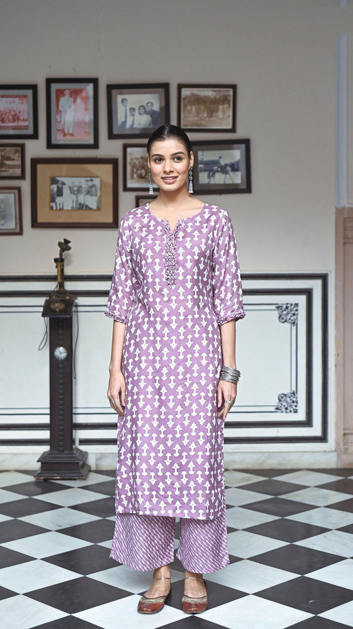 Stylish Mauve Kurti Pant Set | Perfect Indian Outfit for Women