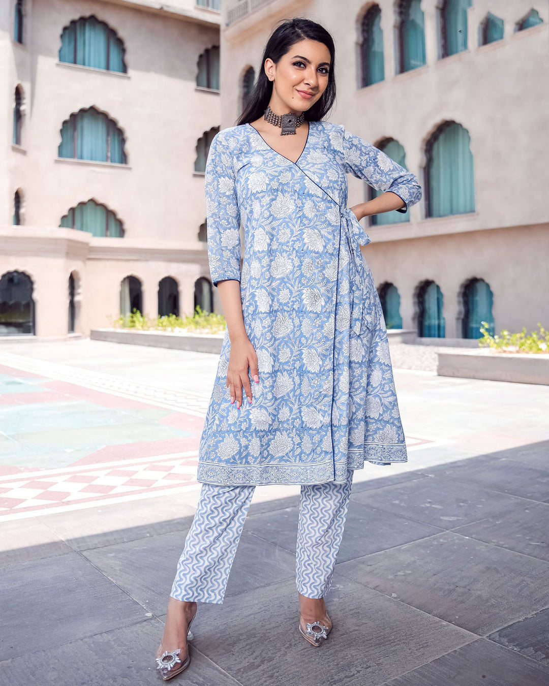 Stylish Blue Kurti for Women | Indian Ethnic Kurta Pant Set