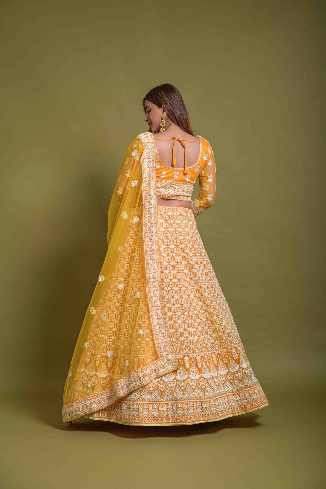 Net Thread-Work & Sequin Embroidered Lehenga | Wedding & Party Wear