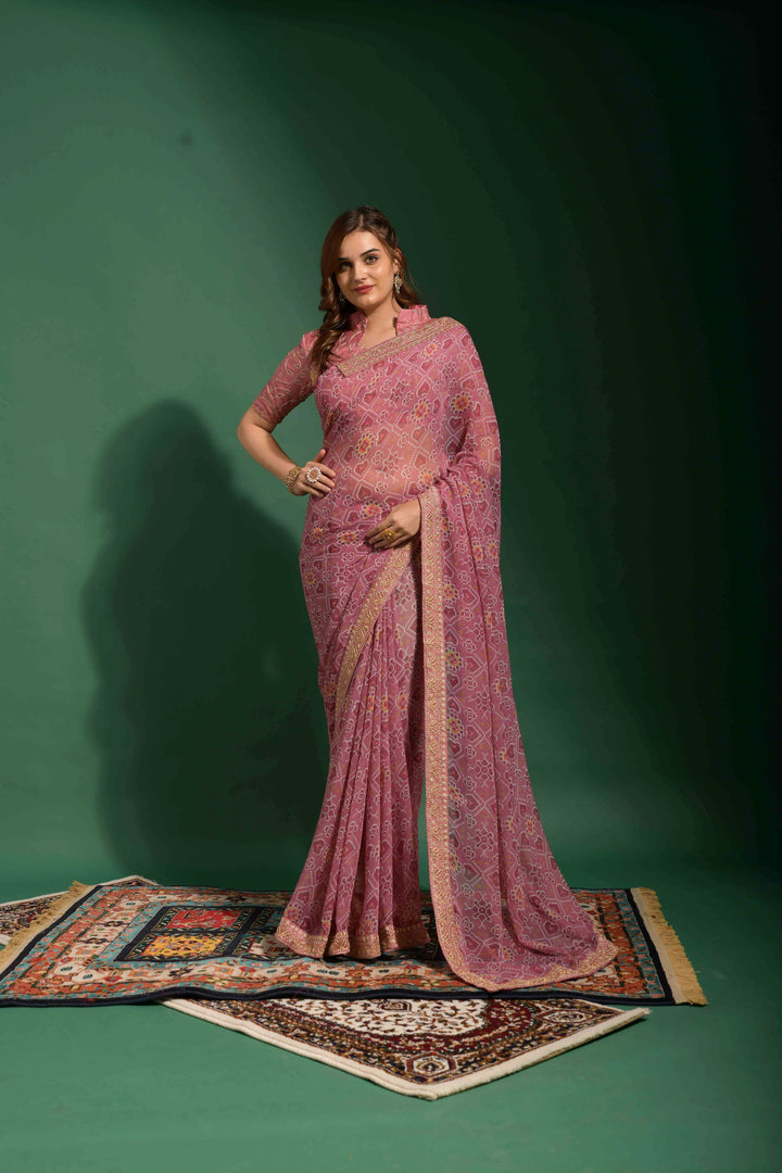 Exquisite Georgette Saree with | A Graceful Addition to Your Wardrobe