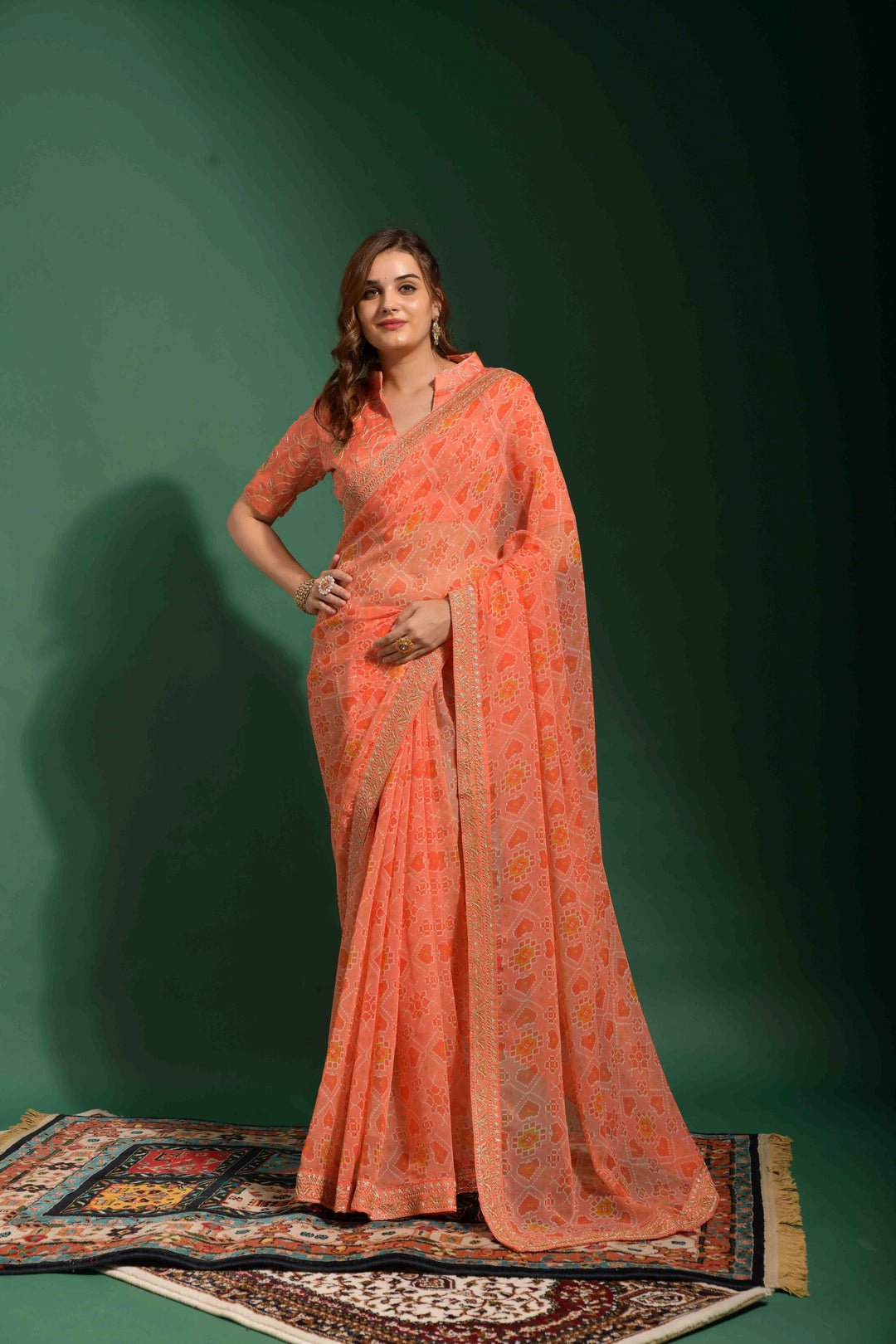 Exquisite Georgette Saree with | A Graceful Addition to Your Wardrobe