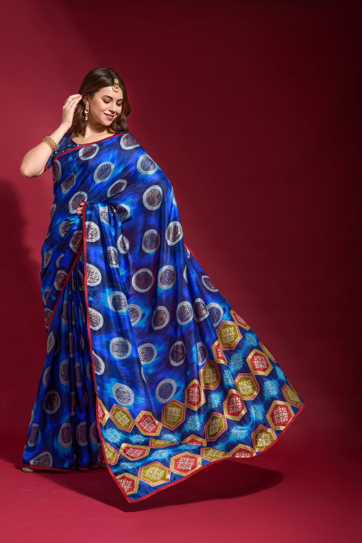 Stunning Smooth Silk Saree with | An Exclusive Designer Masterpiece