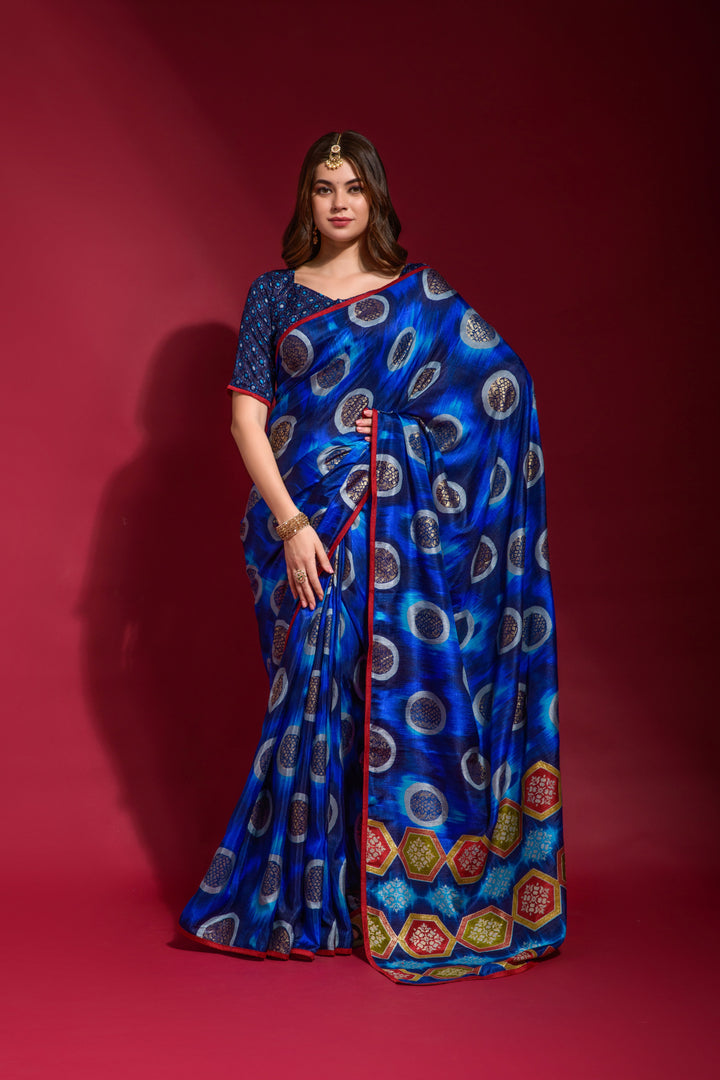 Stunning Smooth Silk Saree with | An Exclusive Designer Masterpiece